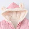 Puffer Fleece Lined Jacket Toddler Girl Boy Winter Down Coat Bear Hoods Infant Outerwear Snowsuit Snow (Pink, 1-2 Years) view 3