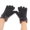 Women Mern Winter Gloves Warm Knit Gloves Touchscreen Anti Slip Silicone Gloves Soft Plush Cuff Texting Gloves (Dark Gray, One Size) view 1