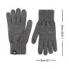 Women Men Winter Chunky Knit Gloves Adults Warm Stretchy Gloves Solid Touchscreen Workout Gloves (Coffee, A) view 3