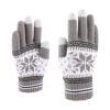 Christmas Snowflake Gloves Women's Men's Warm Knitted Touchscreen Phone Gloves Fashionable Mittens (Grey, One Size) view 3