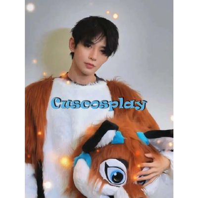 Halloween Long Husky Dog Fox Fursuit Furry Mascot Costume Fancy Dress Adult Outdoor Outfit Fur Suit Mascot Costumes (AS SHOW,XXL)