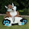 Long Fur Husky Dog Fox Fursuit Mascot Costume Suit Halloween Costume for Festival Dress Mall Promotions (AS SHOW,S) view 1
