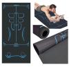 Exercise Equipment Mat with Storage Bag for Ab Roller Wheel Non-Slip Gym Floor Pad 7mm Extra Long Sound Insulation Knee Yoga Mat For Floor Workouts (Blue-Black(B), 63"L X 28"W X 0.28"H) view 1
