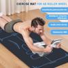 Exercise Equipment Mat with Storage Bag for Ab Roller Wheel Non-Slip Gym Floor Pad 7mm Extra Long Sound Insulation Knee Yoga Mat For Floor Workouts (Blue-Black(B), 63"L X 28"W X 0.28"H) view 2