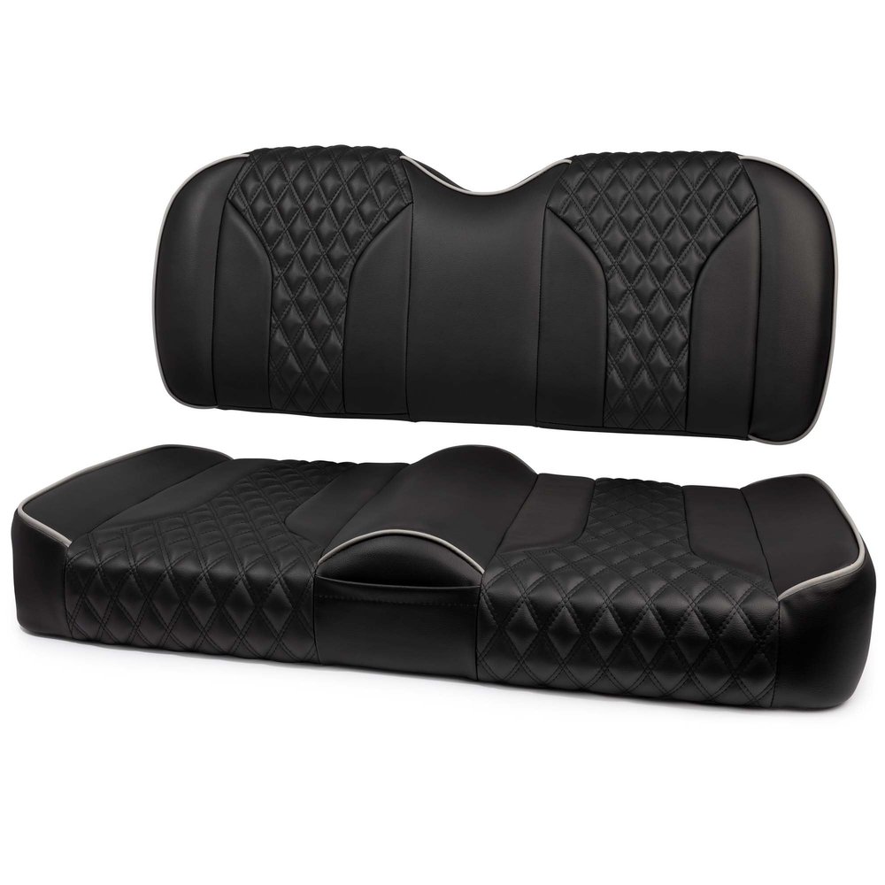 MODZ FS2 Custom Golf Cart Front Seat for Club Car Precedent/Onward/Tempo - [2004-Up] - Black and Gray - Double Diamond Pattern