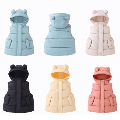 Betadog Pullover Clothes for Toddler Kids Baby Boys Girls Winter Warm Sleeveless Jacket Outerwear Solid (Red, 4-5 Years)