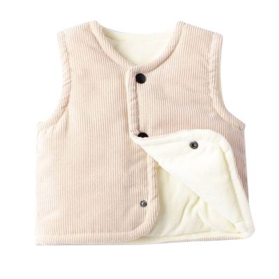 Betadog Baby to Toddler Cotton Padded Vests Unisex Infants Sleeveless Padding Waistcoat Baby (Beige, 18-24 Months)