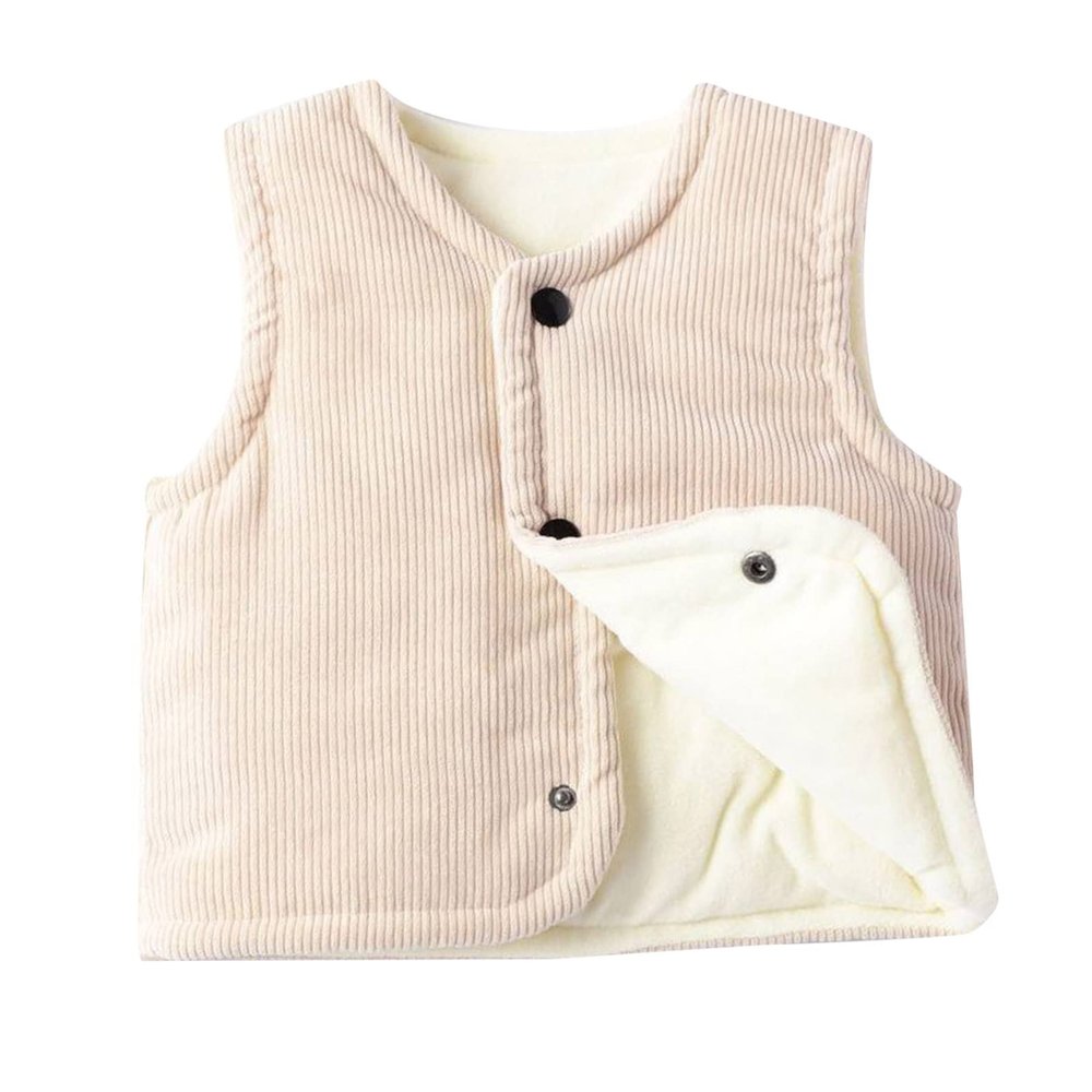 Betadog Baby to Toddler Cotton Padded Vests Unisex Infants Sleeveless Padding Waistcoat Baby (Beige, 18-24 Months)