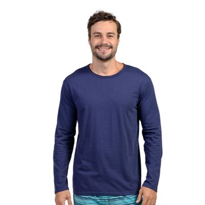 INGEAR Men Base Layer Long Sleeve Shirt - Casual Crewneck Comfortable Style Mens Fashion Winter Undershirt Lightweight Shirts (US, Alpha, Small, Regular, Regular, Navy)