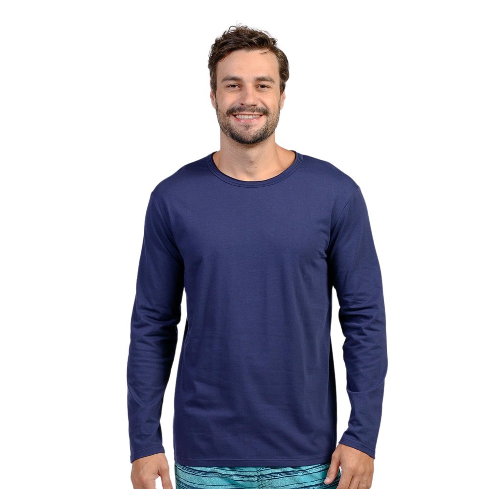 INGEAR Men Base Layer Long Sleeve Shirt - Casual Crewneck Comfortable Style Mens Fashion Winter Undershirt Lightweight Shirts (US, Alpha, Small, Regular, Regular, Navy)