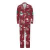 CGGMVCG Silk Christmas Ouftits for Family 2024 Button Down Shirt and Pants Satin Xmas Clothes Matching Sets (Z02 Santa Snowman - Red, 13-14) view 3