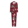 CGGMVCG Silk Christmas Ouftits for Family 2024 Button Down Shirt and Pants Satin Xmas Clothes Matching Sets (Z02 Santa Snowman - Red, 13-14) view 4