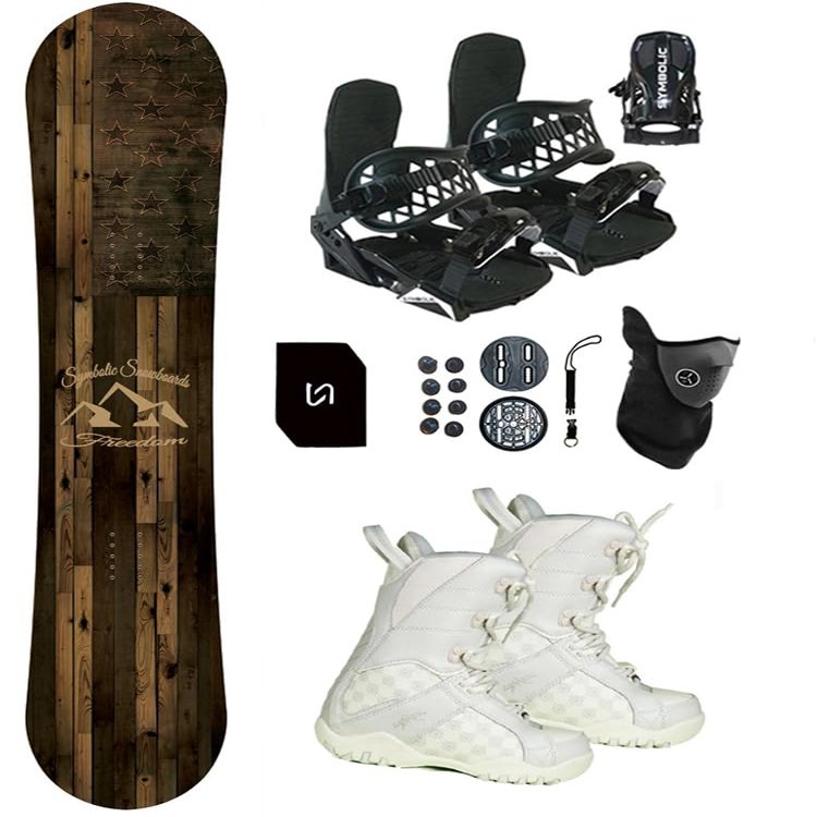 Symbolic Freedom Flag USA Kids Snowboard & Bindings & Choice Blem Boots Package (5 Kid Lamar J Boot(nio26)+Bindg, 140cm Freedom Rocker)