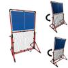 Portable Pickleball Training Wall | Practice Rebounder and Trainer for Drills | Adjustable Panel Angle (Black Frame and Blue Panel) view 2