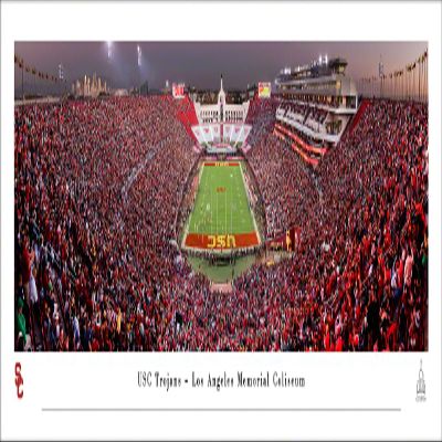 USC Trojans Football - Unframed Poster by Blakeway Panoramas (40"W x 13.5"H)