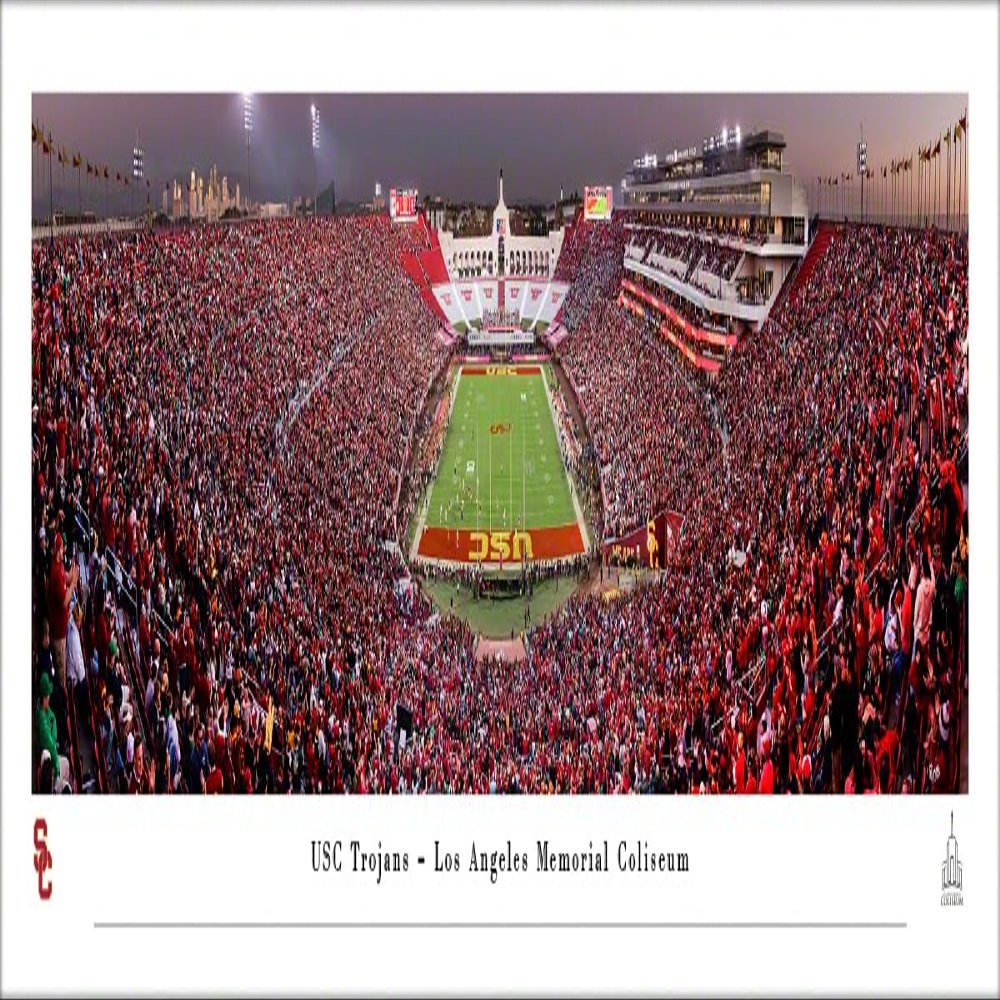 USC Trojans Football - Unframed Poster by Blakeway Panoramas (40"W x 13.5"H)