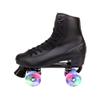 C SEVEN C7skates Quad Roller Skates | Retro Design (Black w LED, Women's 5 / Youth 4) view 3