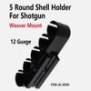Universal Shotshell Black 5 Shell Holder, 12 Gauge Shotshell Carrier Shell Holder for Picatinny Rail view 2