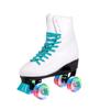 C SEVEN C7skates Quad Roller Skates | Retro Design (Teal w LED, Women's 6 / Youth 5 / Men's 5) view 3