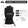 Quiksilver Boys' Mission Gloves - Waterproof, Insulated, Touchscreen, Adjustable Cuff, Nose & Goggles Wipe, Black, Medium view 4