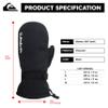 Quiksilver Boy's Mission Mittens - Waterproof & Insulated, Adjustable Cuff, Nose & Goggles Wipe, Durable, Black, Large view 4