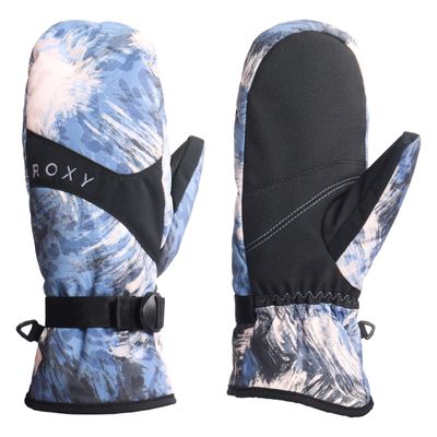 Roxy Women's Jetty Snowboard/Ski Mittens - Waterproof, Touchscreen Technology, Adjustable Wrist Straps, Wild Wind Darknight, X-Large