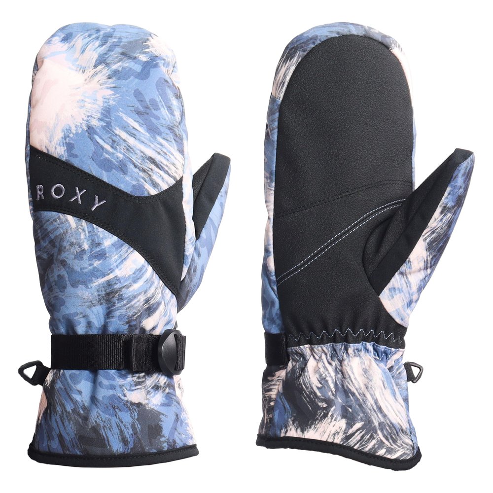 Roxy Women's Jetty Snowboard/Ski Mittens - Waterproof, Touchscreen Technology, Adjustable Wrist Straps, Wild Wind Darknight, X-Large