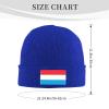QIZYOQA Flag of Luxembourg Beanie Hat for Men Women Winter Warm Knit Cuffed Skull Cap Blue view 3