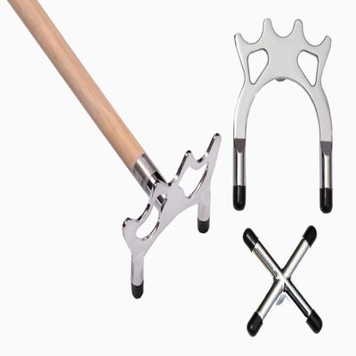 Accuplay Billiards 57" 2 Piece Maple Pool Bridge Stick w/Regular, Spider and Cross Style Bridge Heads
