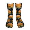 BXDEOOPWE Cheeseburger Cartoon Running Socks Breathable Round Neck Socks Sports Socks view 1