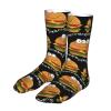BXDEOOPWE Cheeseburger Cartoon Running Socks Breathable Round Neck Socks Sports Socks view 2