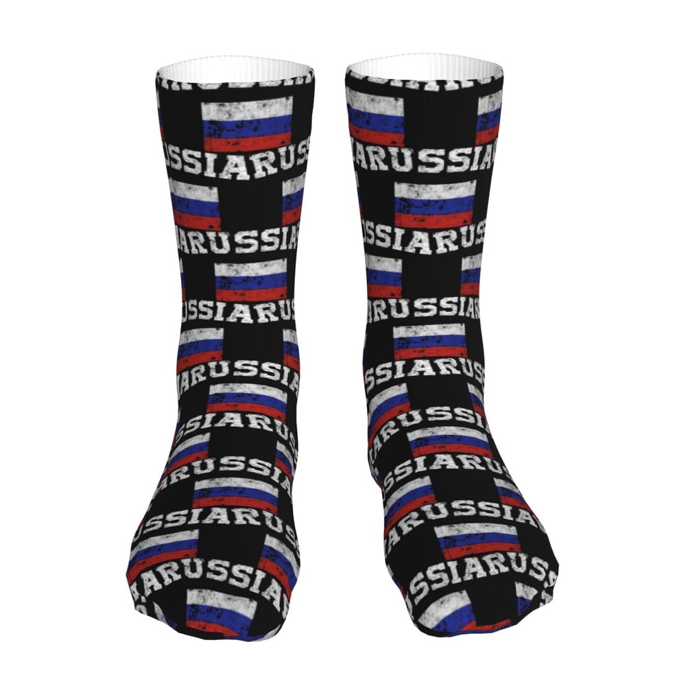 BXDEOOPWE Russia Flag Russian Flags Running Socks Breathable Round Neck Socks Sports Socks