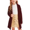 Girls Long Sleeve Cardigan Casual Open Front Cable Knit Chunky Sweater with Pockets for Kids 2-7 Years view 1
