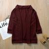 Girls Long Sleeve Cardigan Casual Open Front Cable Knit Chunky Sweater with Pockets for Kids 2-7 Years view 3