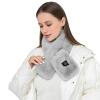 RONGXG Winter USB Heated Scarf Women Neck Heating Pad Electric Heated Neck Neck Wrap Scarf Neck Warmer Warm Neckerchief (Grey-Faux fur') view 1
