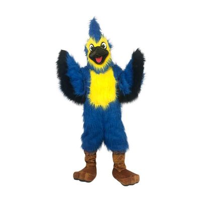 Blue Hairy Eagle Mascot Costume Funny Cartoon Fancy Dress