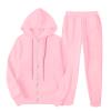 Jogger Sets for Women 2 Piece Zipper Jacket Long Sleeve Hoodie Sweatshirt Baggy Sweat Pants Comfy Lounge Sweatsuit CC3-Pink Small view 2