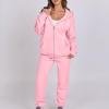 Jogger Sets for Women 2 Piece Zipper Jacket Long Sleeve Hoodie Sweatshirt Baggy Sweat Pants Comfy Lounge Sweatsuit CC3-Pink Small view 4