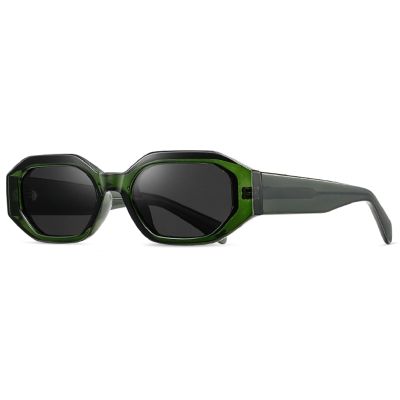 mincl Retro Polarized Sunglasses Men Ultralight TR90 Frame Polygon Women Acetate Rectangle Sun Glasses Outdoor Driving Eyewear (C4)