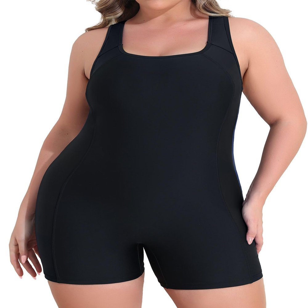 beautyin One Piece Bathing Suit for Women Plus Size Slimming Swimsuits Black