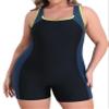 beautyin One Piece Athletic Bathing Suit Plus Size Scoop Neck Swimsuits Yellow/Black view 1