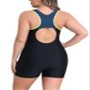 beautyin One Piece Athletic Bathing Suit Plus Size Scoop Neck Swimsuits Yellow/Black view 2