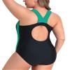 beautyin Plus Size Athletic Swimsuits for Women Lap Swimming Suits Sporty Swimwear Green/Black view 2