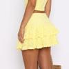 Women Y2k Lace Mini Skirt Gothic Layering Half Slip Skirt Ruffled Flowy Shirt Extender Vintage Short Underskirt (A Yellow, L) view 4