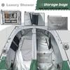 Portable Camping Shower Tent Deluxe Changing Room Easy Set Up Privacy Shelter,Large Toilet Tent 2 Rooms with Floor Drain Design for Beach, Camping,Hiking with Stakes and Ropes for Stability view 4