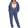 Jogger Sets for Women 2 Piece Zipper Jacket Long Sleeve Hoodie Sweatshirt Baggy Sweat Pants Comfy Lounge Sweatsuit CC3-Navy Small view 1