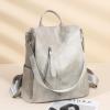 CPMBFDC Women's Fashion Anti-Theft Backpack, Soft Leather, Large Capacity, Grey view 2