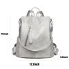 CPMBFDC Women's Fashion Anti-Theft Backpack, Soft Leather, Large Capacity, Grey view 3