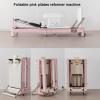 Pink Foldable Pilates Reformer Machine for Home, Aluminum Reformer Pilates Machine for Home and Studio view 2