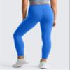 CRZ YOGA Girls Butterluxe Crossover Waist Yoga Leggings - Athletic Sports Casual Pants V Cross Tights Kids Teen Sparkle Blue X-Large view 3